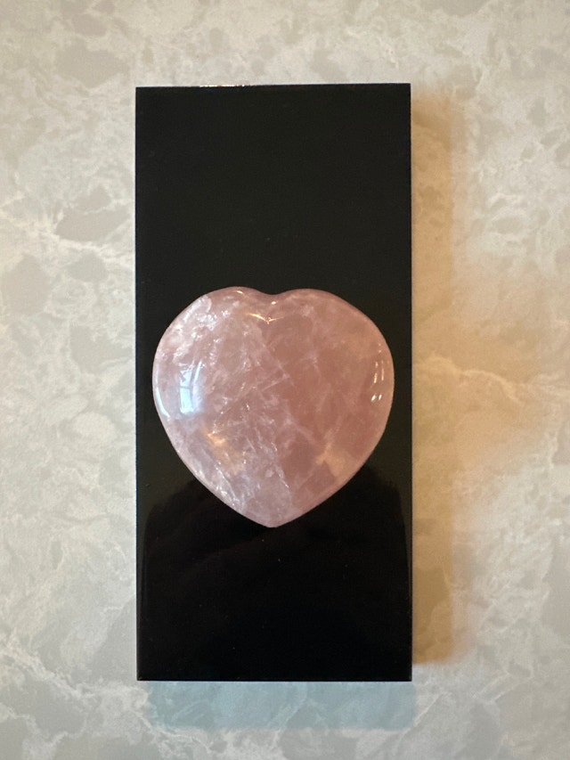 Rose quartz crystal heart