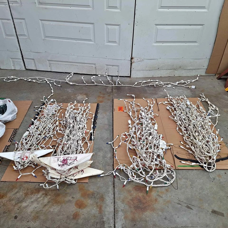 Vintage Icicle Lights with White Wiring - 13 Strings