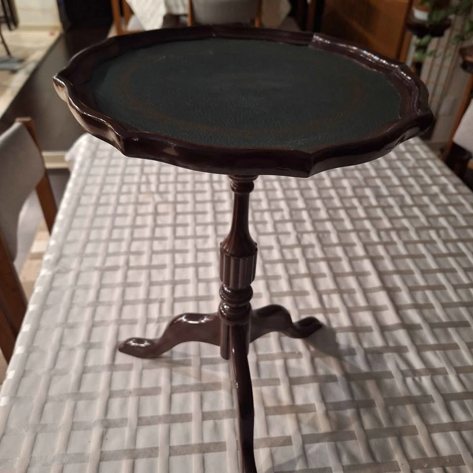 The Bombay Company Leather Top Pedestal Side Table - photo 4