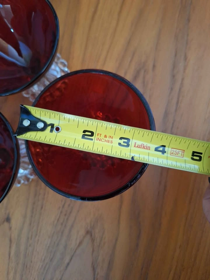 Set of 5 Vintage Ruby Red Sherbet/Dessert Glasses - photo 3