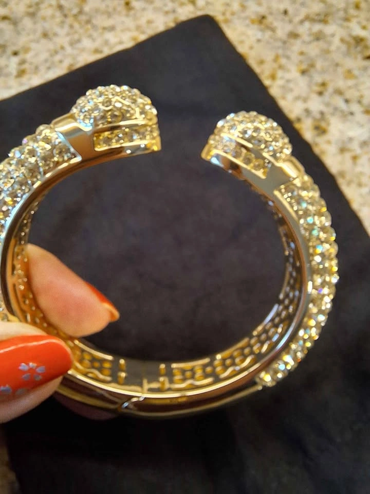 Brand new Gold-Toned Rhinestone Cuff Bracelet - photo 3