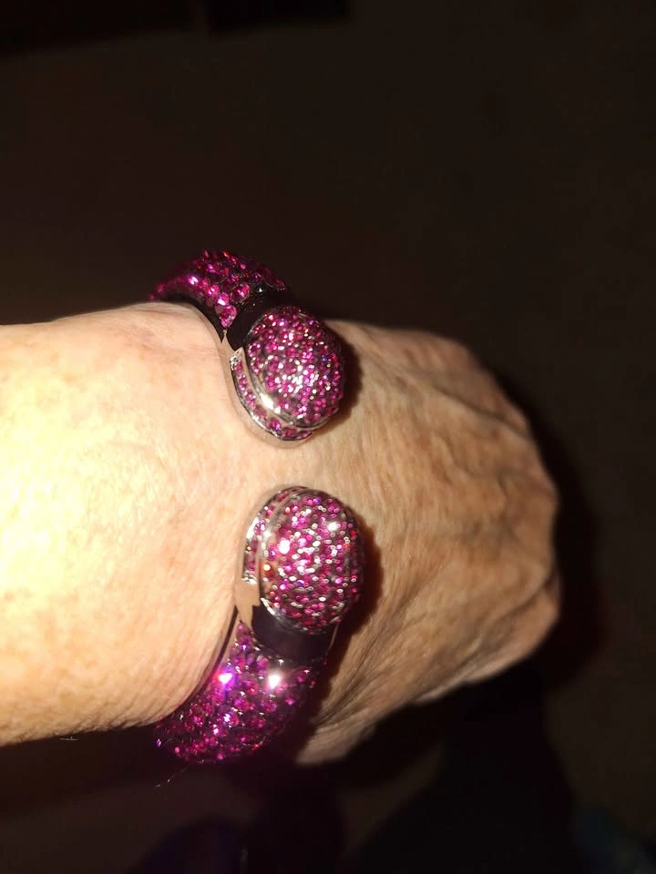 Beautiful pink crystal cuff bracelet - photo 5