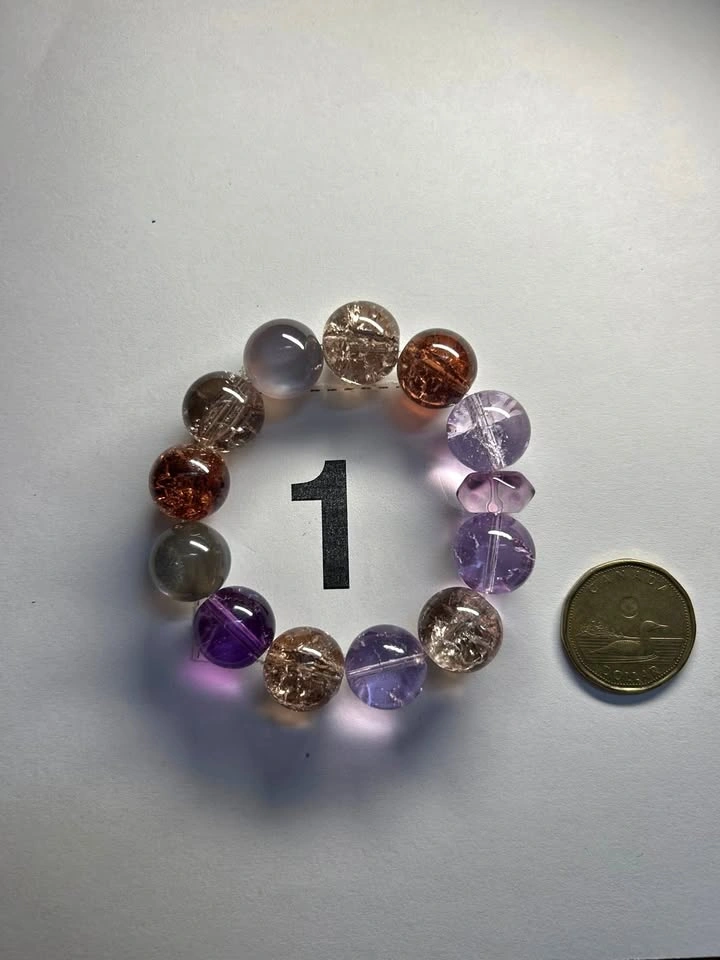 Purple Beaded Bracelet 15mm Statement Beads