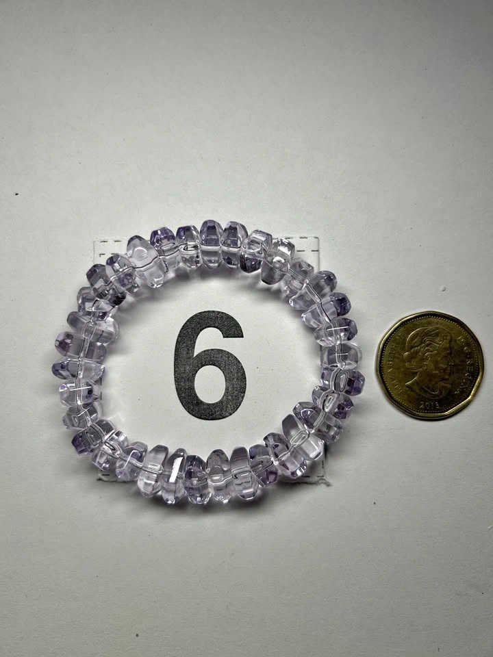 Lavender Faceted Beaded Bracelet — Crystal-Style Rondelle Beads