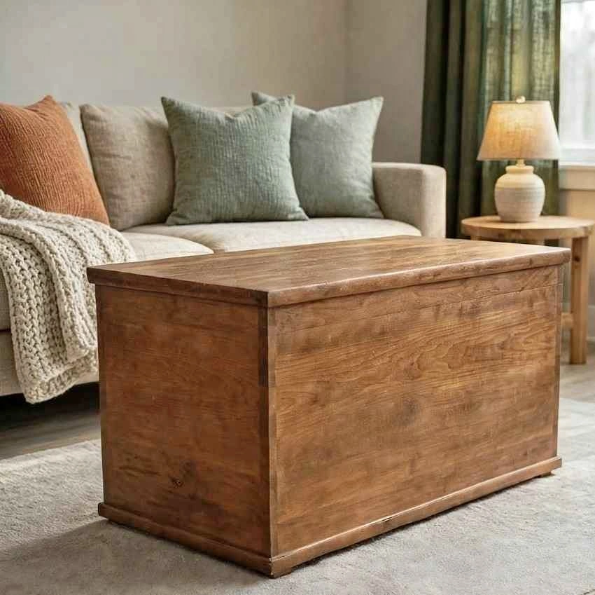 Solid Cedar Blanket Chest - Coffee Table Trunk