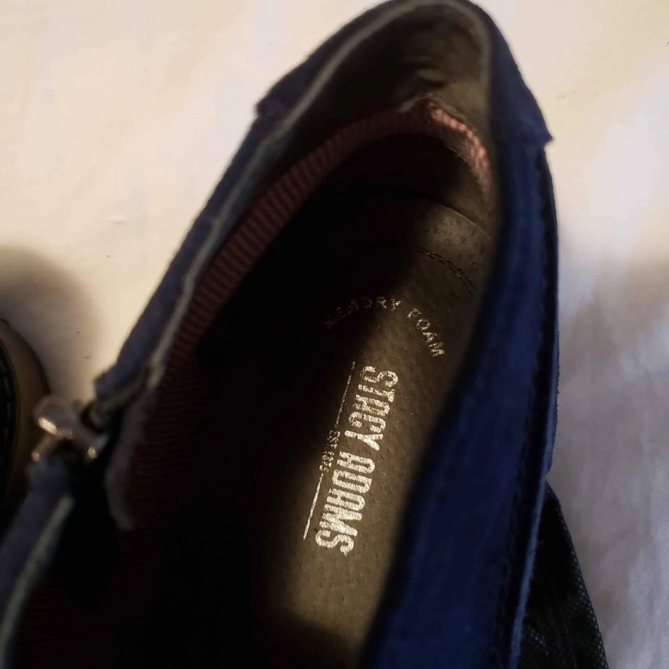 Designer navy suede boots size US 12 zip side - photo 5