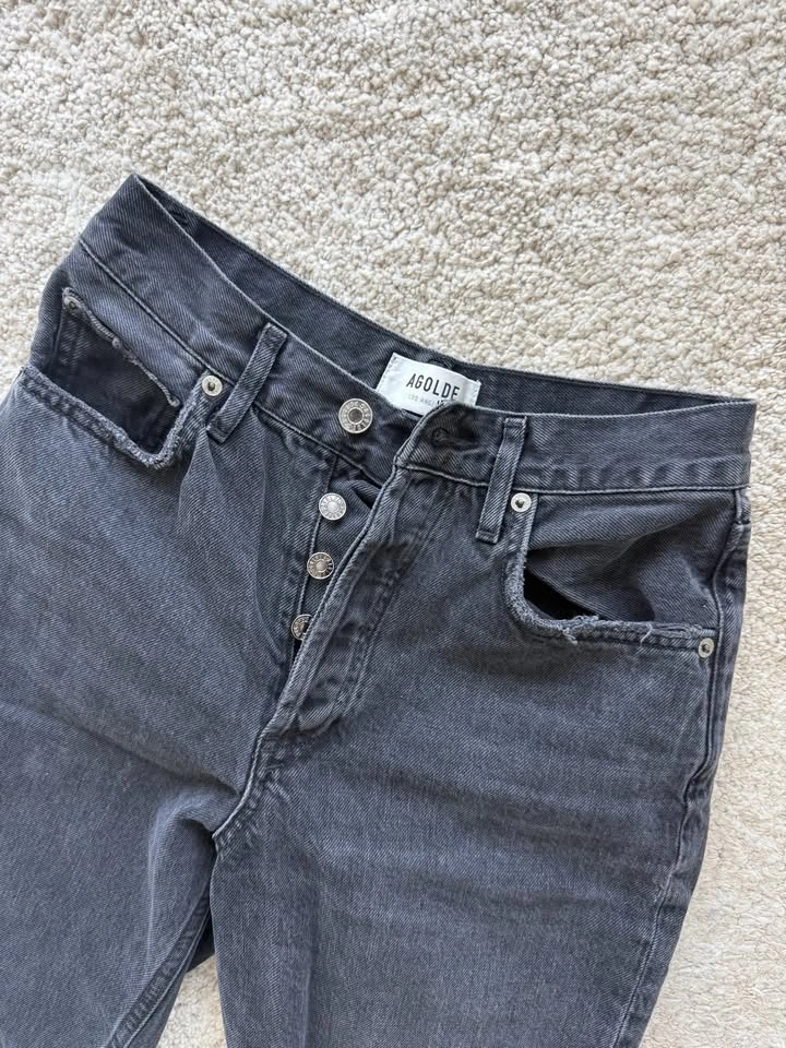 AGOLDE 90s Pinch Waist Jeans - Washed Black (Size 23) - photo 2