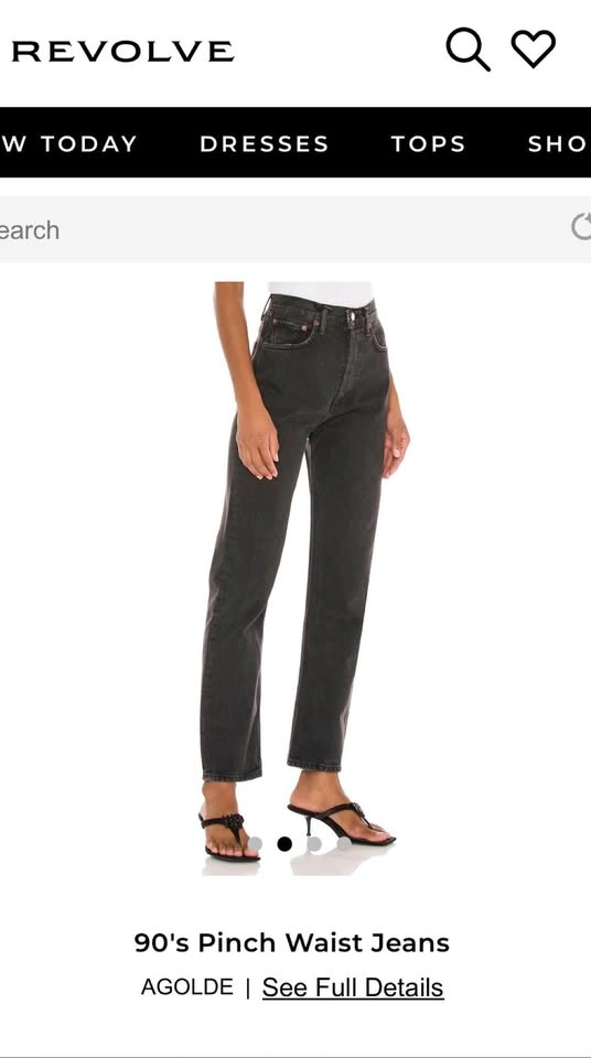 AGOLDE 90s Pinch Waist Jeans - Washed Black (Size 23) - photo 3