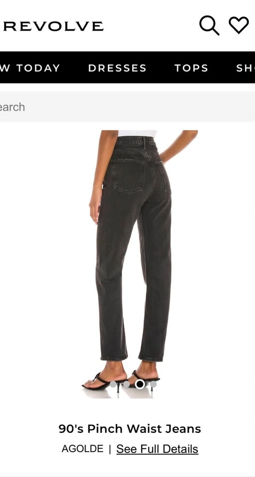 AGOLDE 90s Pinch Waist Jeans - Washed Black (Size 23) - photo 5
