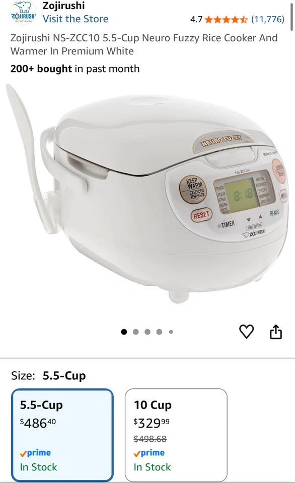 Zojirushi NS-ZCC10 5.5-Cup Neuro Fuzzy Rice Cooker — BNIB - photo 2