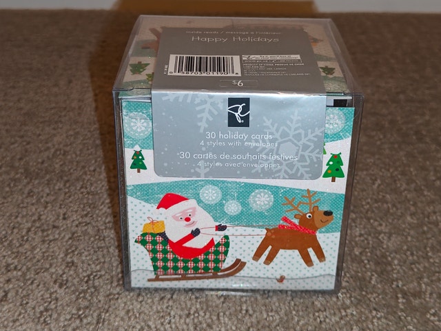 Box of 30 Christmas Cards with Envelopes, New & Sealed - photo 3