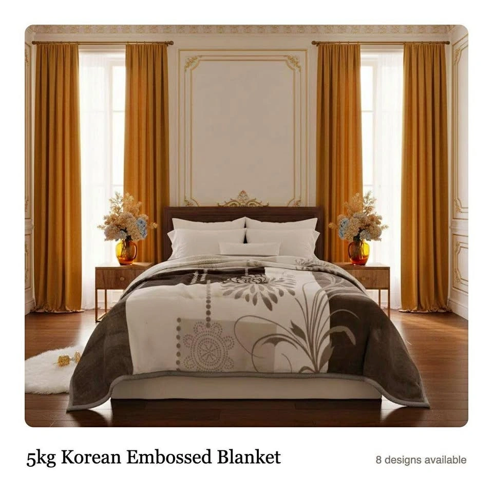 5 KG Heavy Korean Mink Blanket, Double Layer 2-Ply Warm