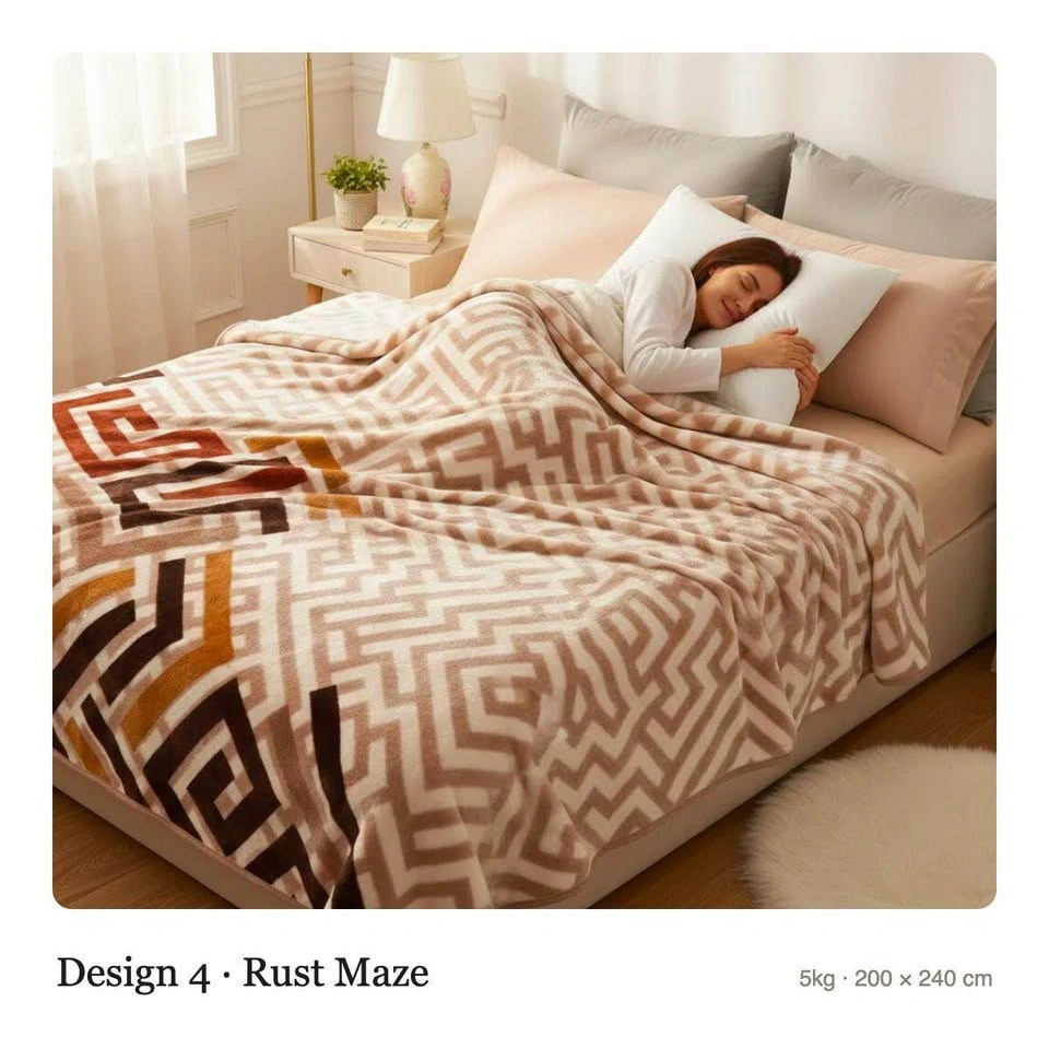 5 KG Heavy Korean Mink Blanket, Double Layer 2-Ply Warm - photo 5