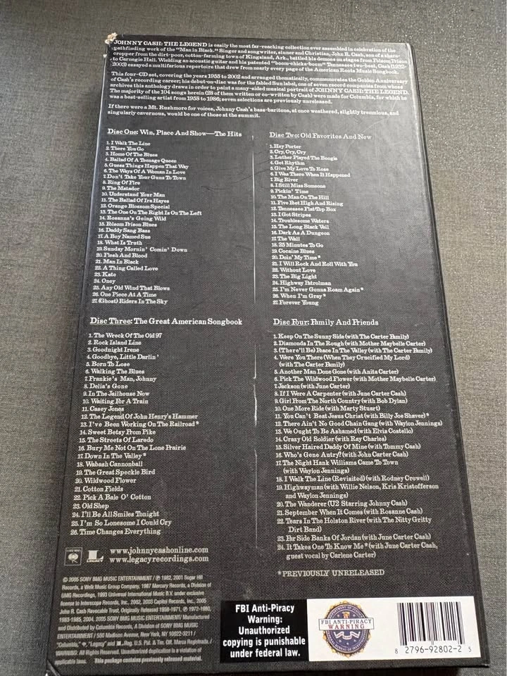Johnny Cash The Legend 4 CD Box Set - photo 5