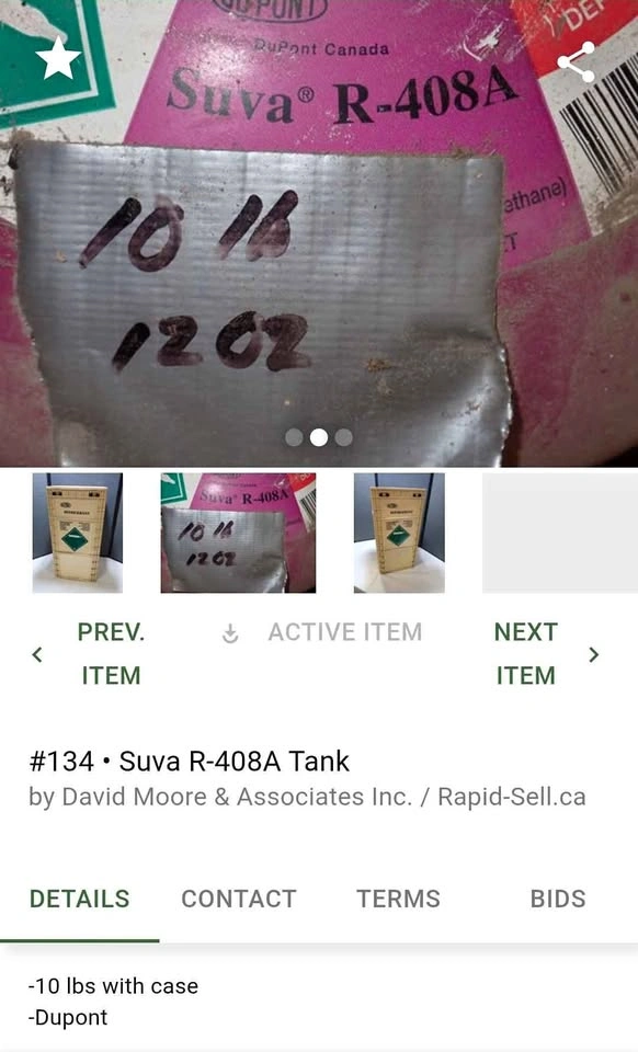 Suva R-408A Tank