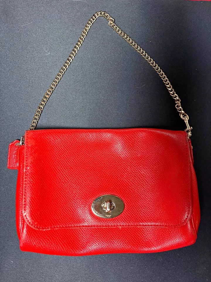 Vintage Ruby Orange Coach Bag