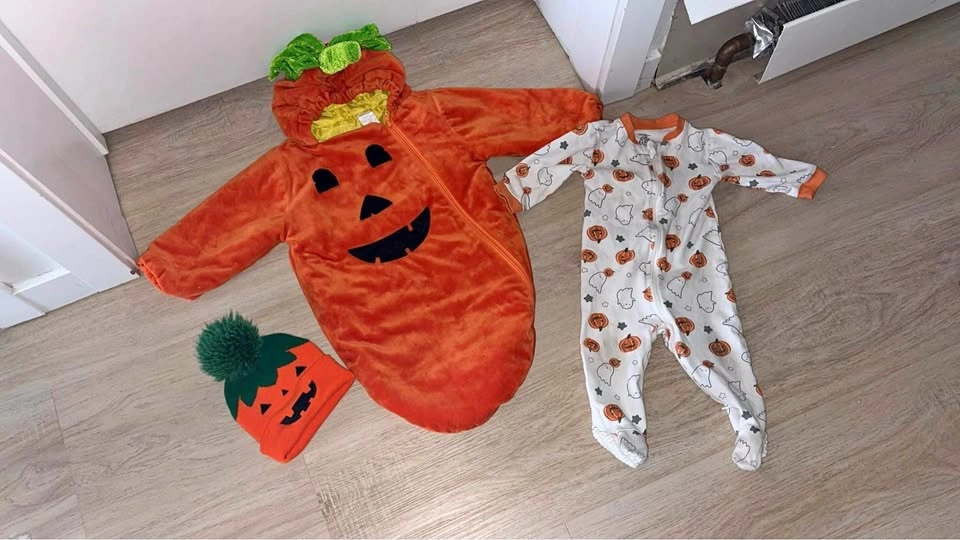 Baby Pumpkin Costume Set with George Sleeper, Size 6-12M