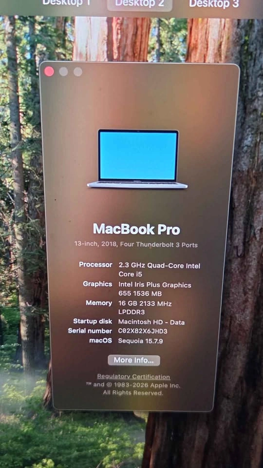 Apple MacBook Pro 13-inch 2018 16GB RAM 2.3GHz i5 512GB - photo 3