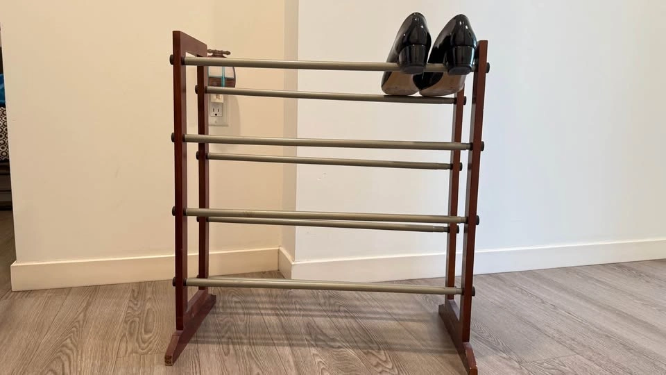 4-Tier Wood and Metal Shoe Rack - photo 2