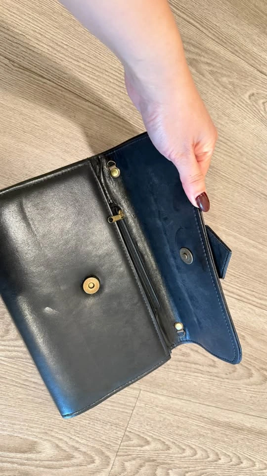 Black Leather Clutch Bag - photo 2