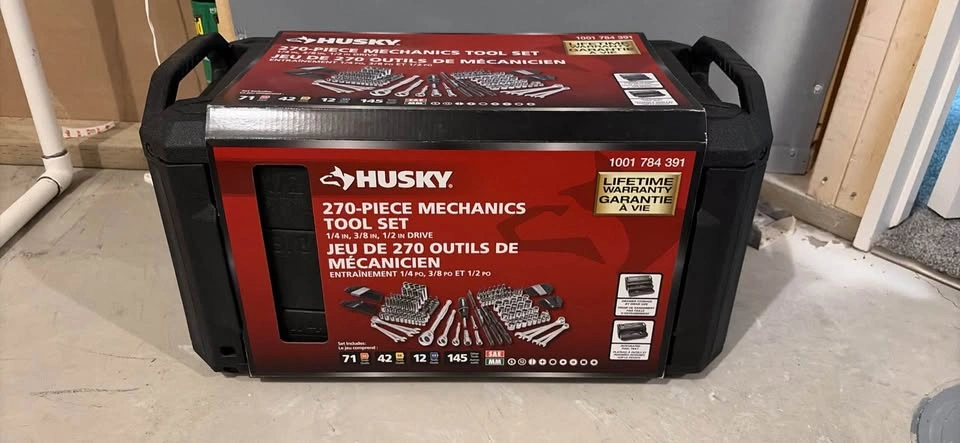 Husky 270-Piece Mechanics Tool Set with 3-Drawer Case
