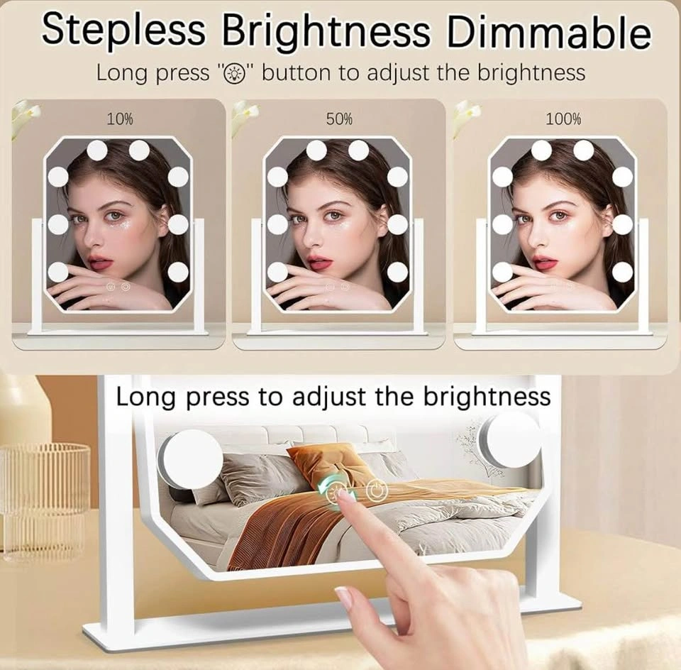 Vanity Mirror with Lights – 8 Dimmable LED Bulbs, 3 Colors - photo 2