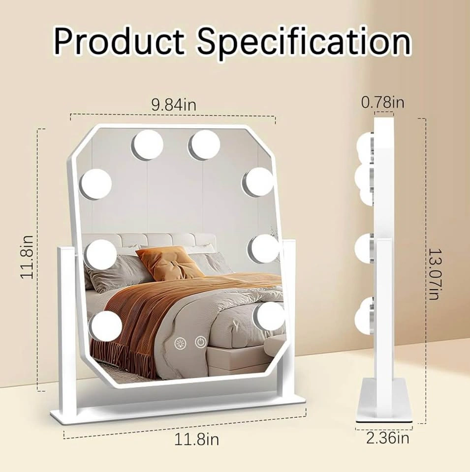 Vanity Mirror with Lights – 8 Dimmable LED Bulbs, 3 Colors - photo 5