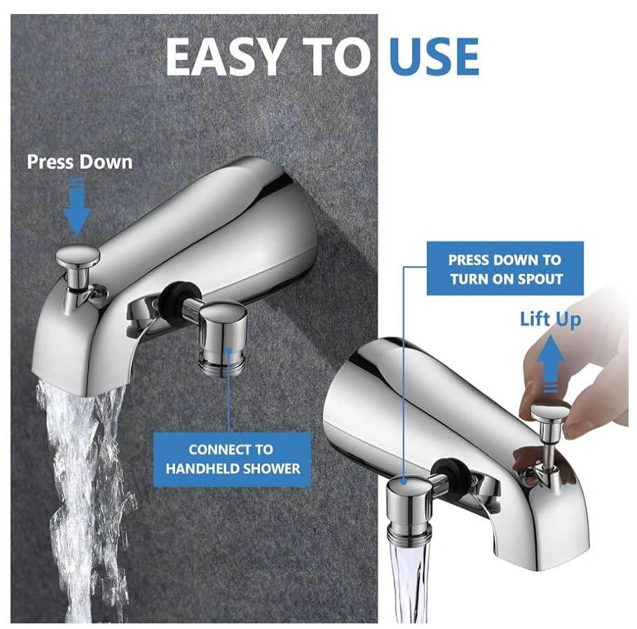 Chrome Tub Spout with Diverter + 6-Setting Handheld Shower - photo 4