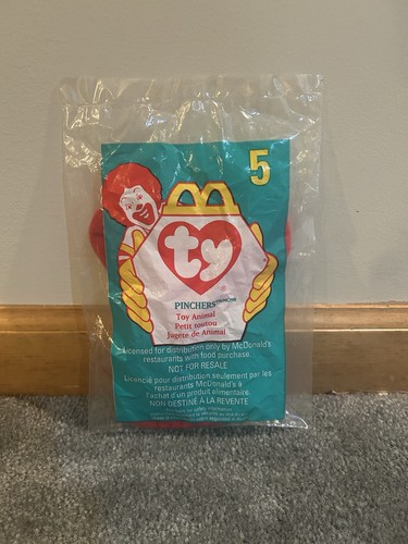McDonald’s Ty Teenie Beanie Baby PINCHERS Lobster #5 Vintage 90s - photo 3