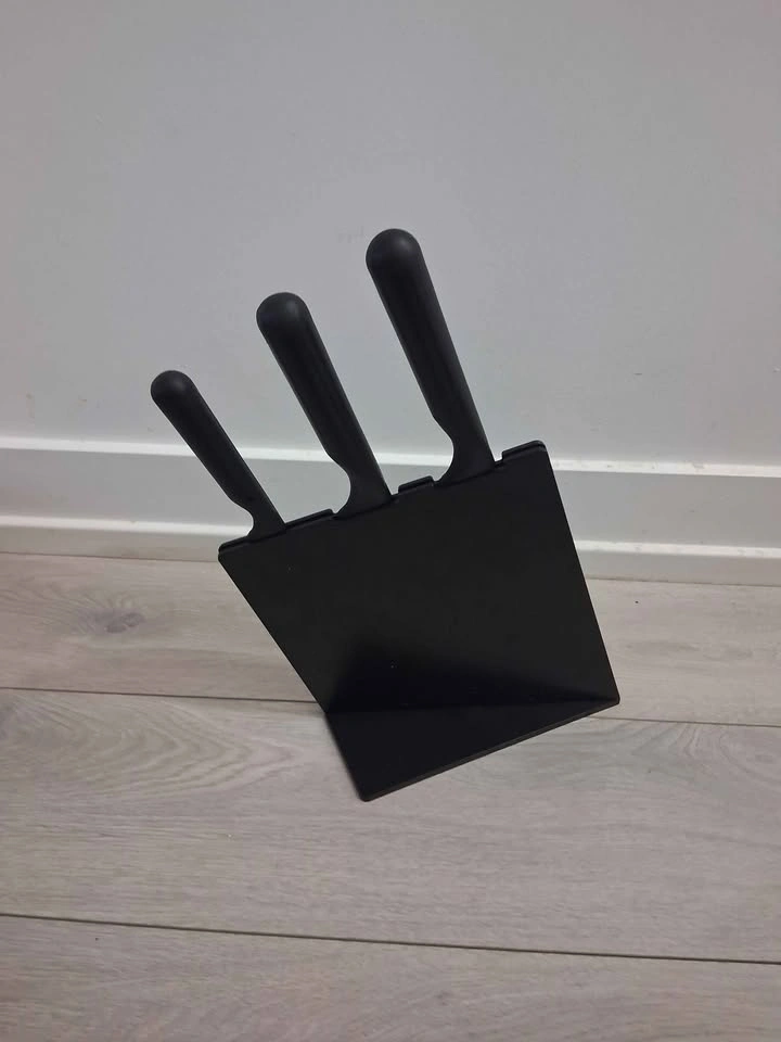 IKEA 3-Piece Matte Black Knife Set with Block - photo 2