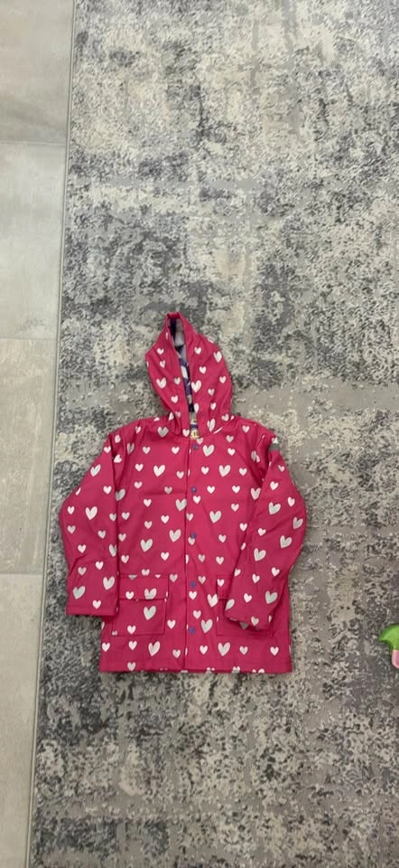 Hatley Girls’ Pink Heart Raincoat – Size 10 - photo 3