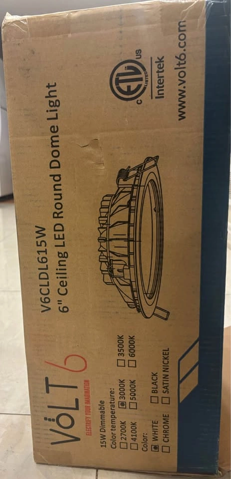 Volt6 6" Ceiling LED Round Dome Light (12 in the box)