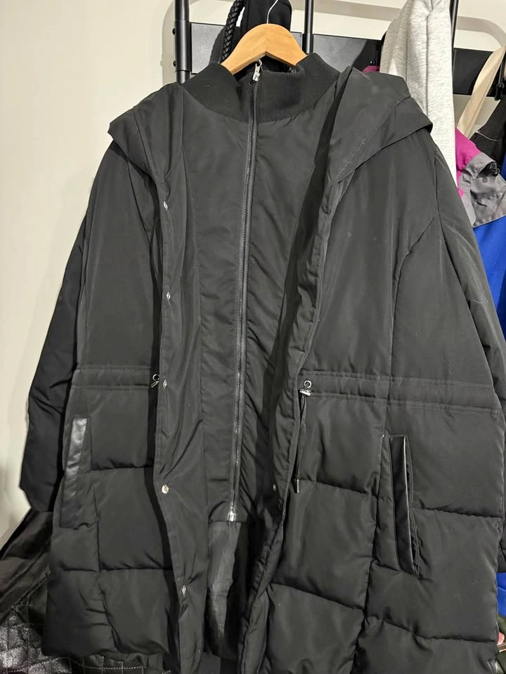 Black Hooded Puffer winter Coat