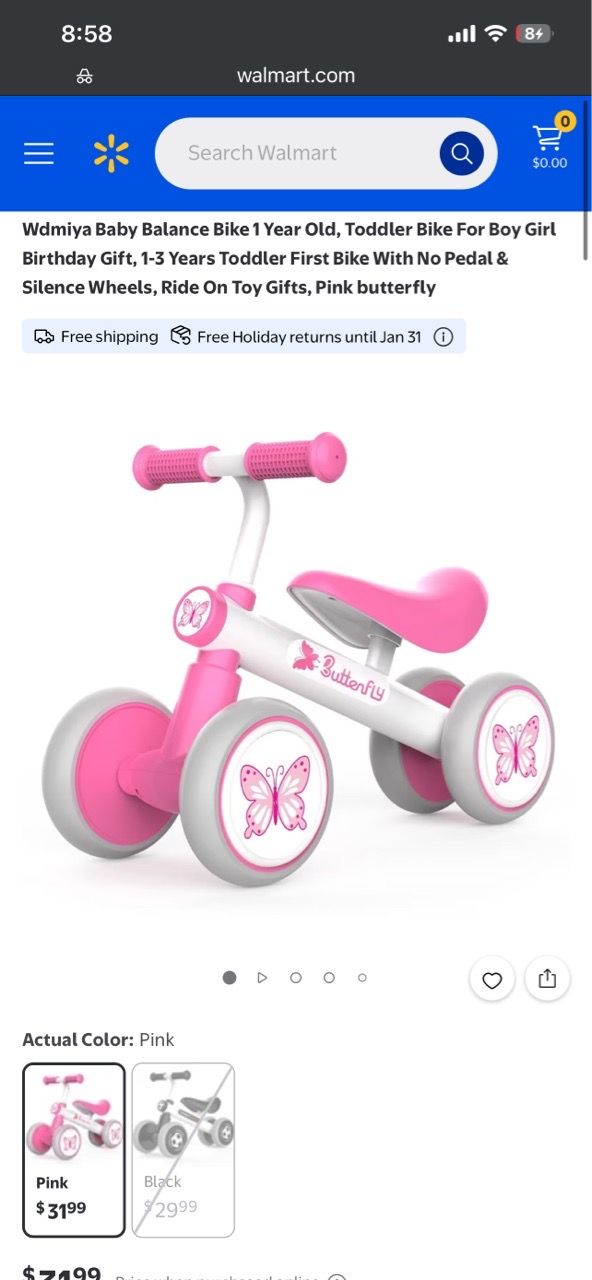 Wdmiya Baby Balance Bike for 1-3 Year Olds, Pink - photo 4
