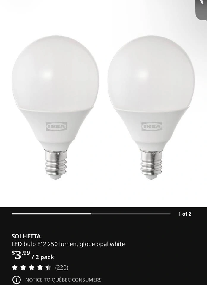IKEA MUSIK Wall Lamps with SOLHETTA LED Bulbs - photo 3