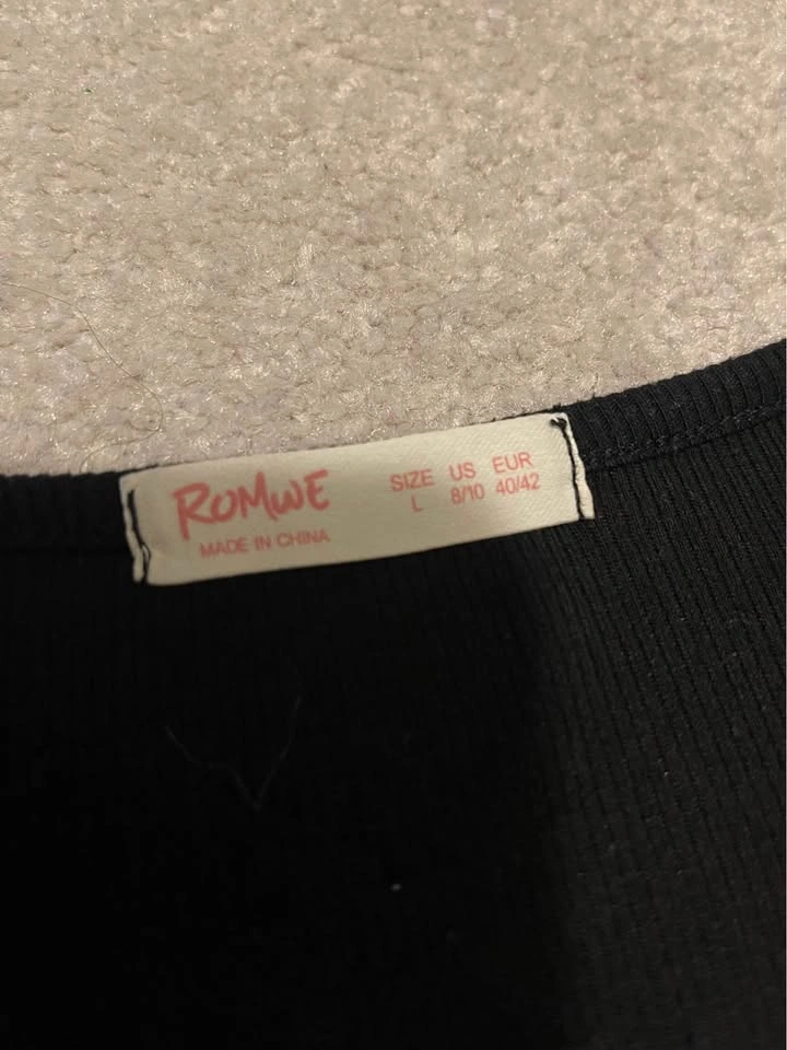 Romwe Black Long Sleeve Crop Top - photo 2