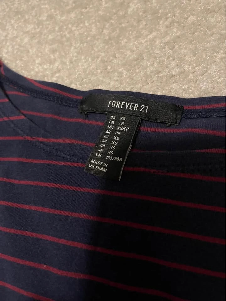 Forever 21 Striped Long Sleeve Crop Top - photo 2