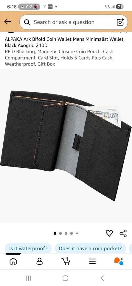 ALPAKA Ark Bifold Coin Wallet Mens Minimalist Wallet - photo 2