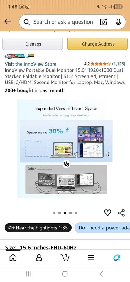 InnoView Portable Dual Monitor 15.6" - photo 5