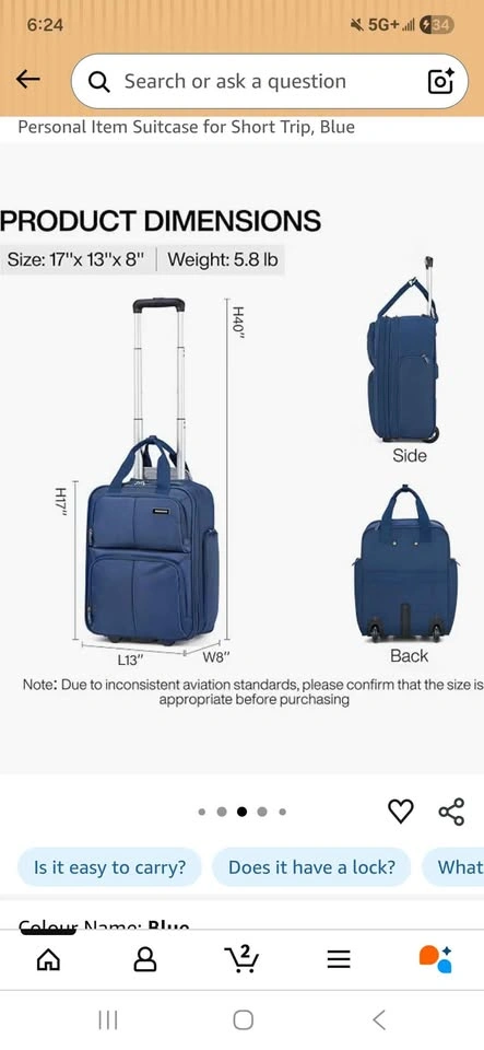 Hanke Personal Item Suitcase - photo 3