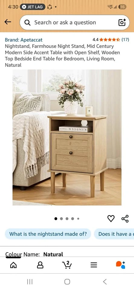 Apetaccat Farmhouse Nightstand