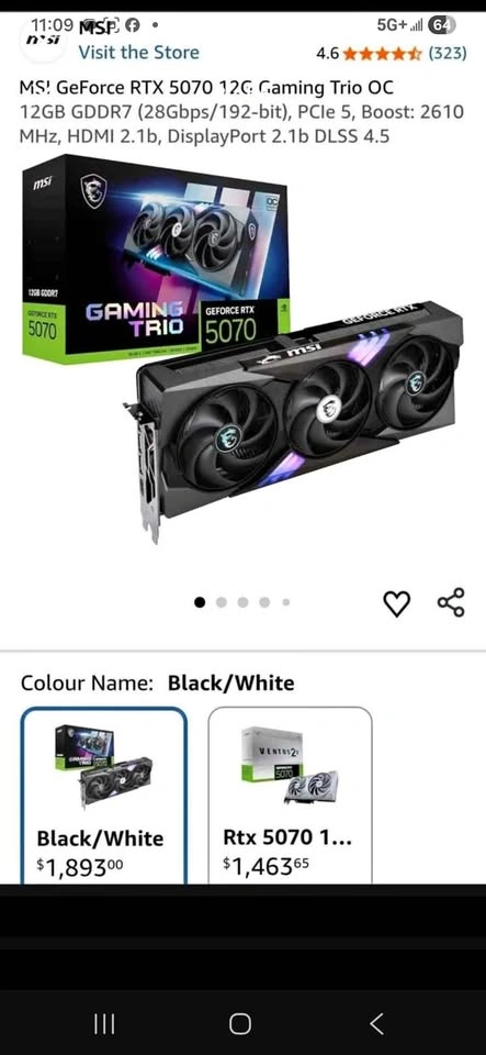 MSI GeForce RTX 5070 12G Gaming Trio OC