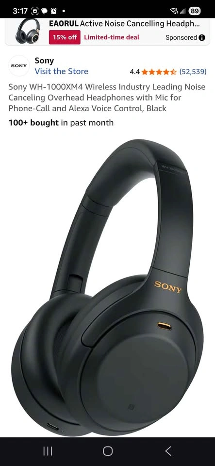 Sony WH-1000XM4C Over-Ear Noise Cancelling Bluetooth Headphones - photo 2