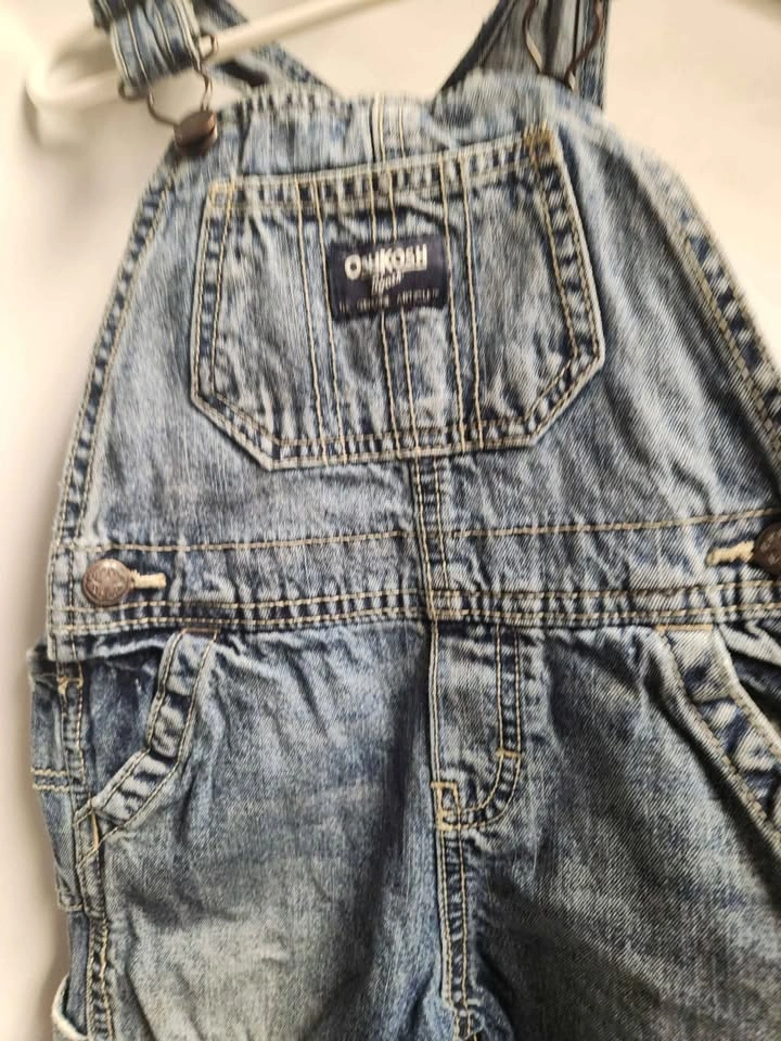 Vintage OshKosh B'Gosh Overalls Vestbak Boys Denim Size 24M - photo 2