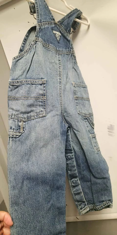 Vintage OshKosh B'Gosh Overalls Vestbak Boys Denim Size 24M - photo 3