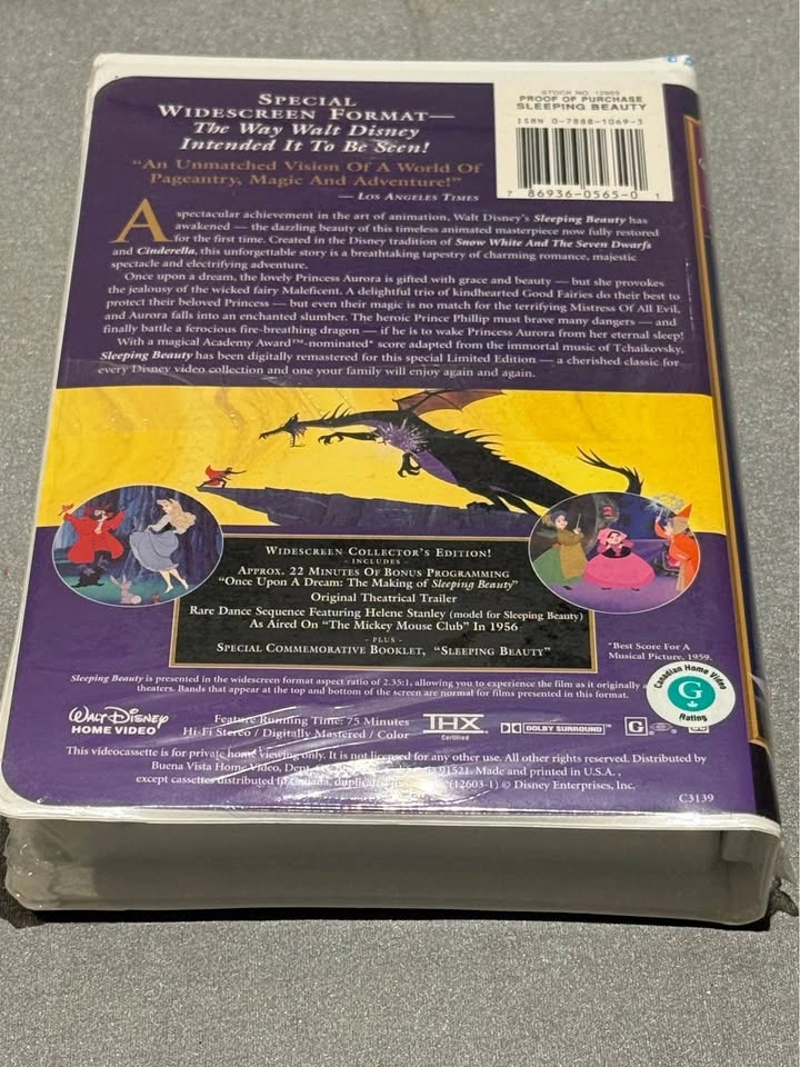 Walt Disney's Masterpiece Sleeping Beauty VHS Widescreen - photo 2