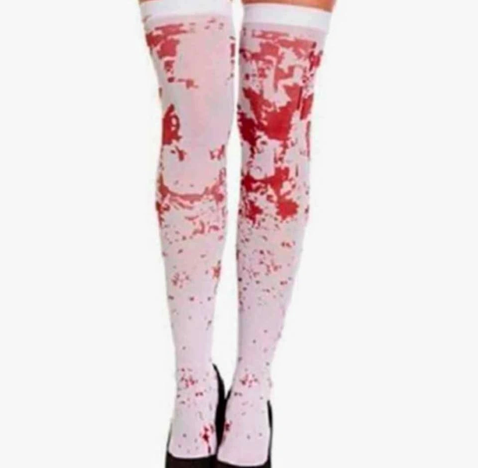 Brand New Blood Splatter Thigh High Stockings