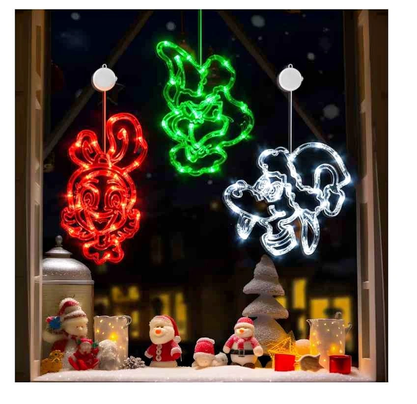 3 Pcs Battery Operated Grinch, Cindy Lou Who & Max Lights