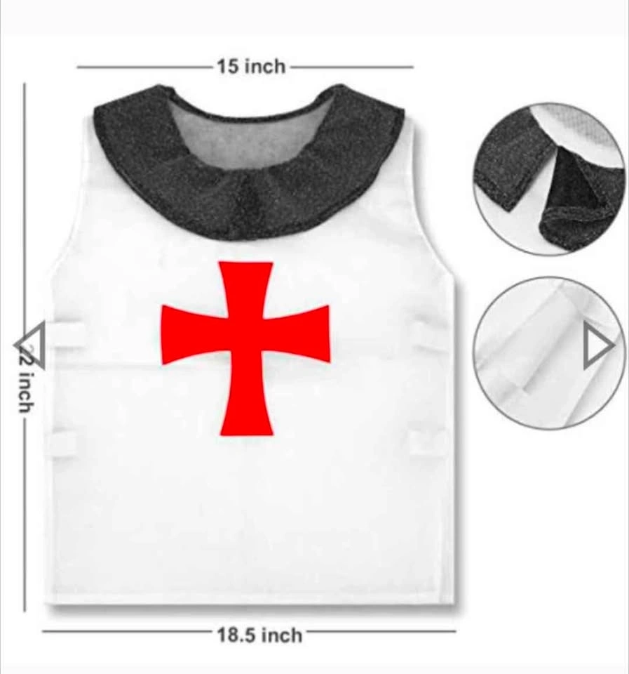 New medieval crusader costume with accessories for kids - photo 4