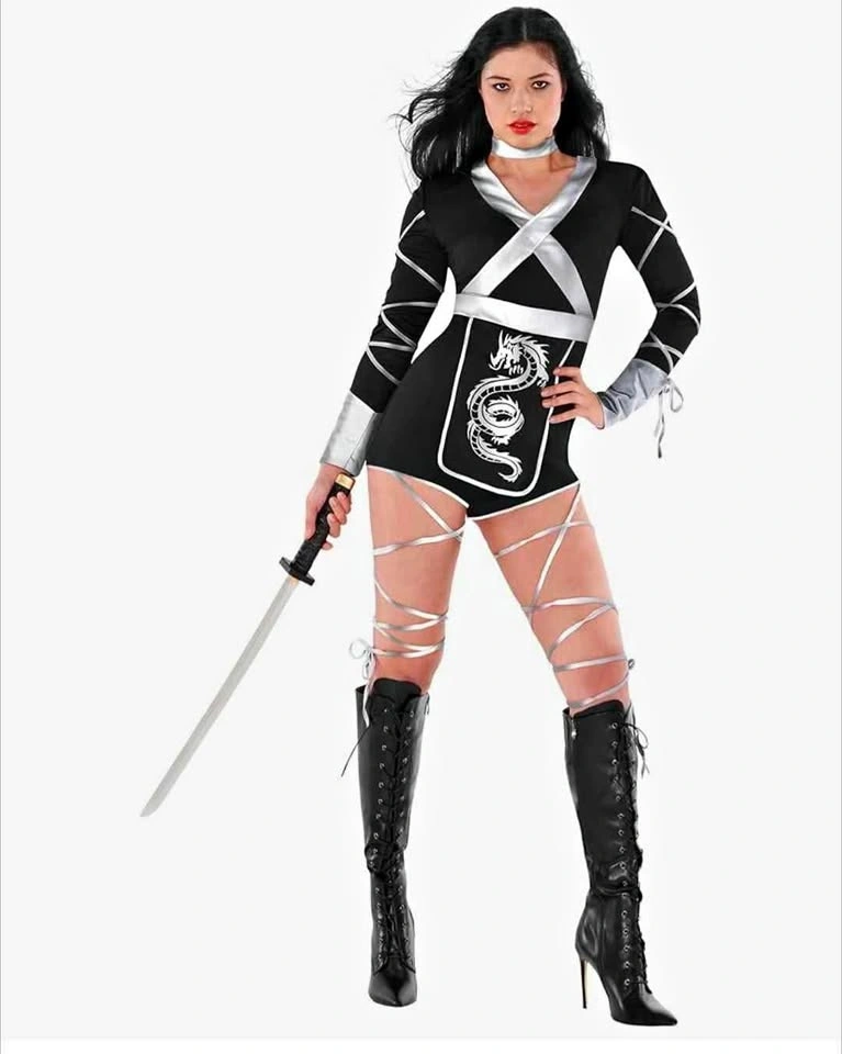 New Morph Adult silver dragon ninja costume for women